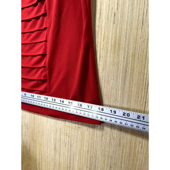 Calvin Klein - Women's Sleeveless Stretch Blouse, Red, Medium - Picture 7 of 13